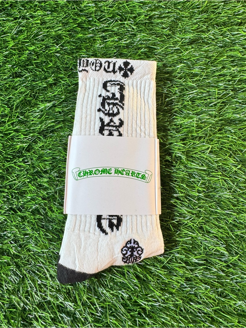 Chrome Hearts White Socks with Black Logo Accents